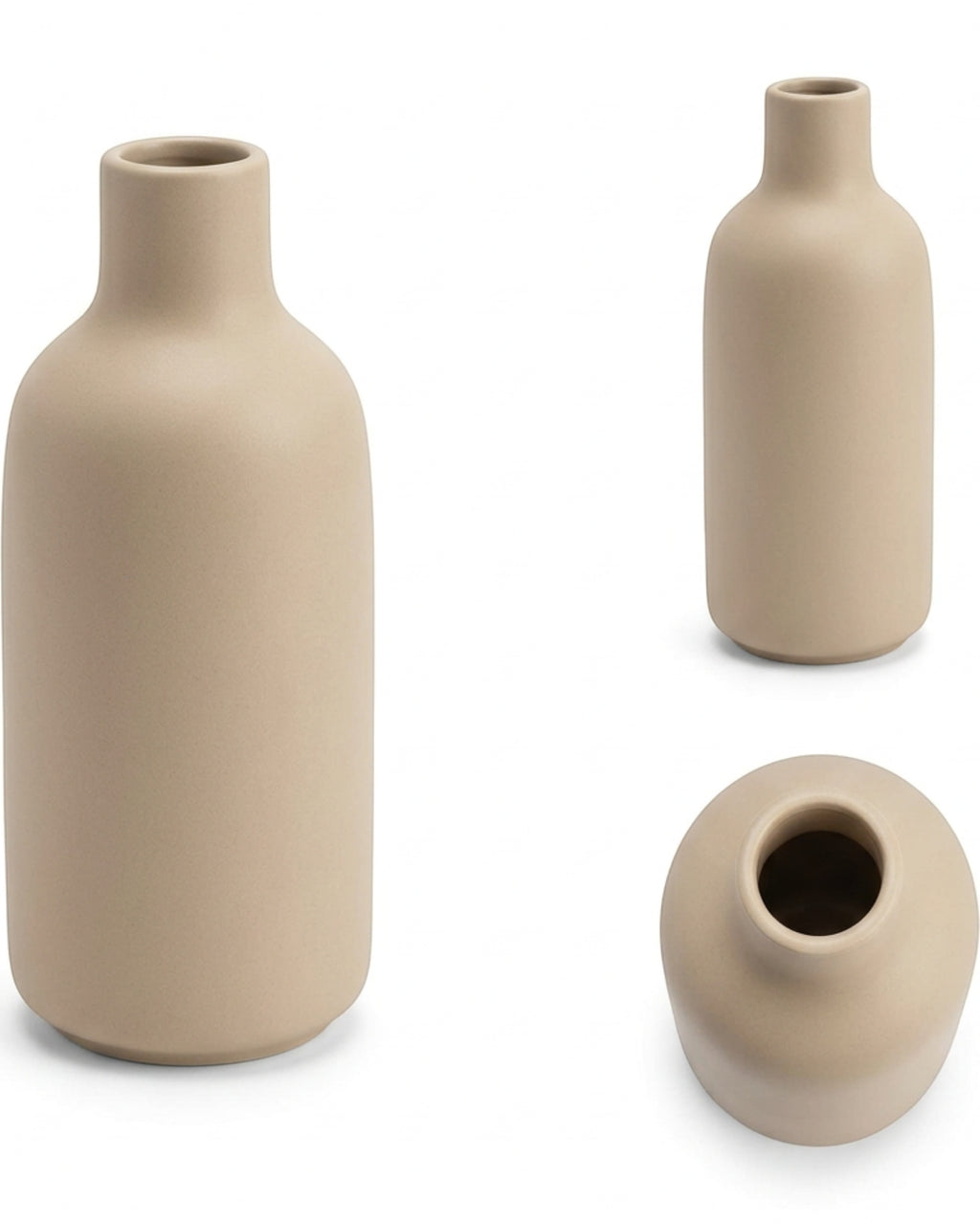 Blnxg Matte Ceramic Bud Vase Sand Beige 7 in