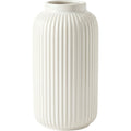 Blnxg Ribbed Ceramic Vase Warm White 10 in