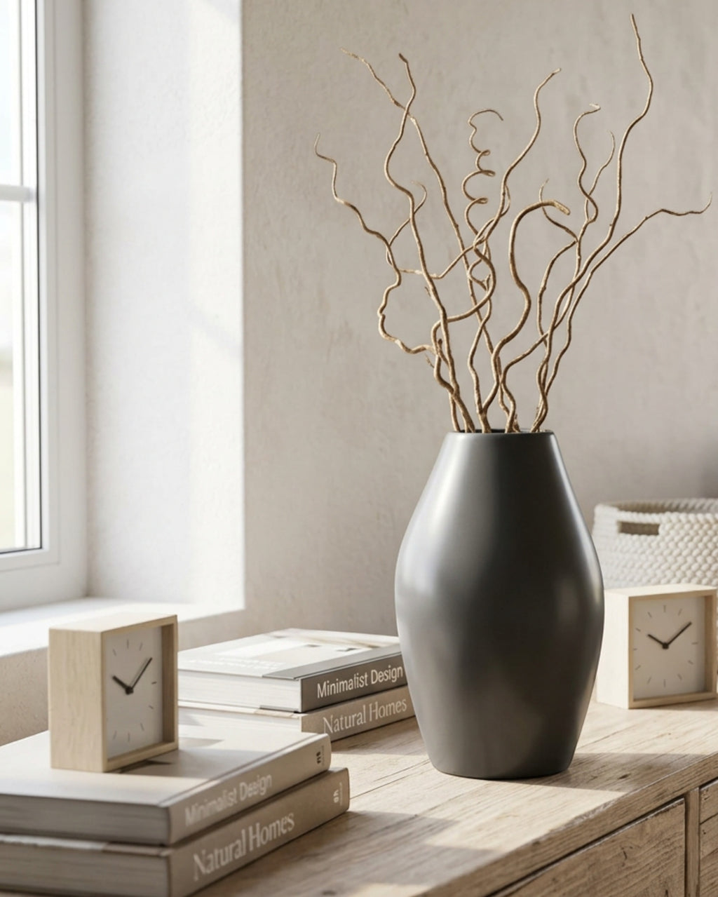 Blnxg Sculpted Ceramic Vase Charcoal Gray 9 in