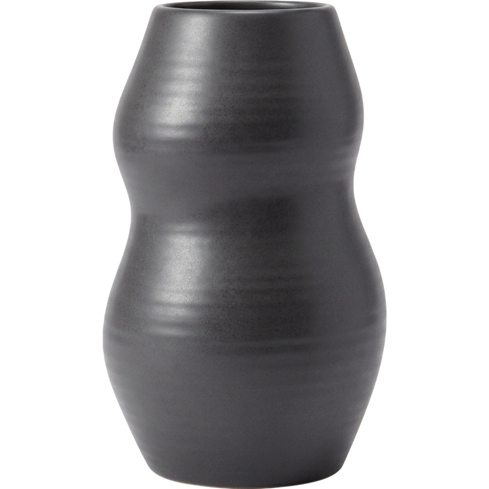 Blnxg Sculpted Ceramic Vase Charcoal Gray 9 in