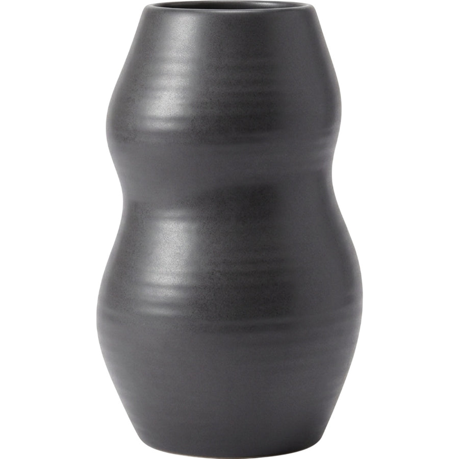 Blnxg Sculpted Ceramic Vase Charcoal Gray 9 in